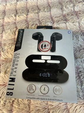 Slim True Wireless Earbuds - Black. New